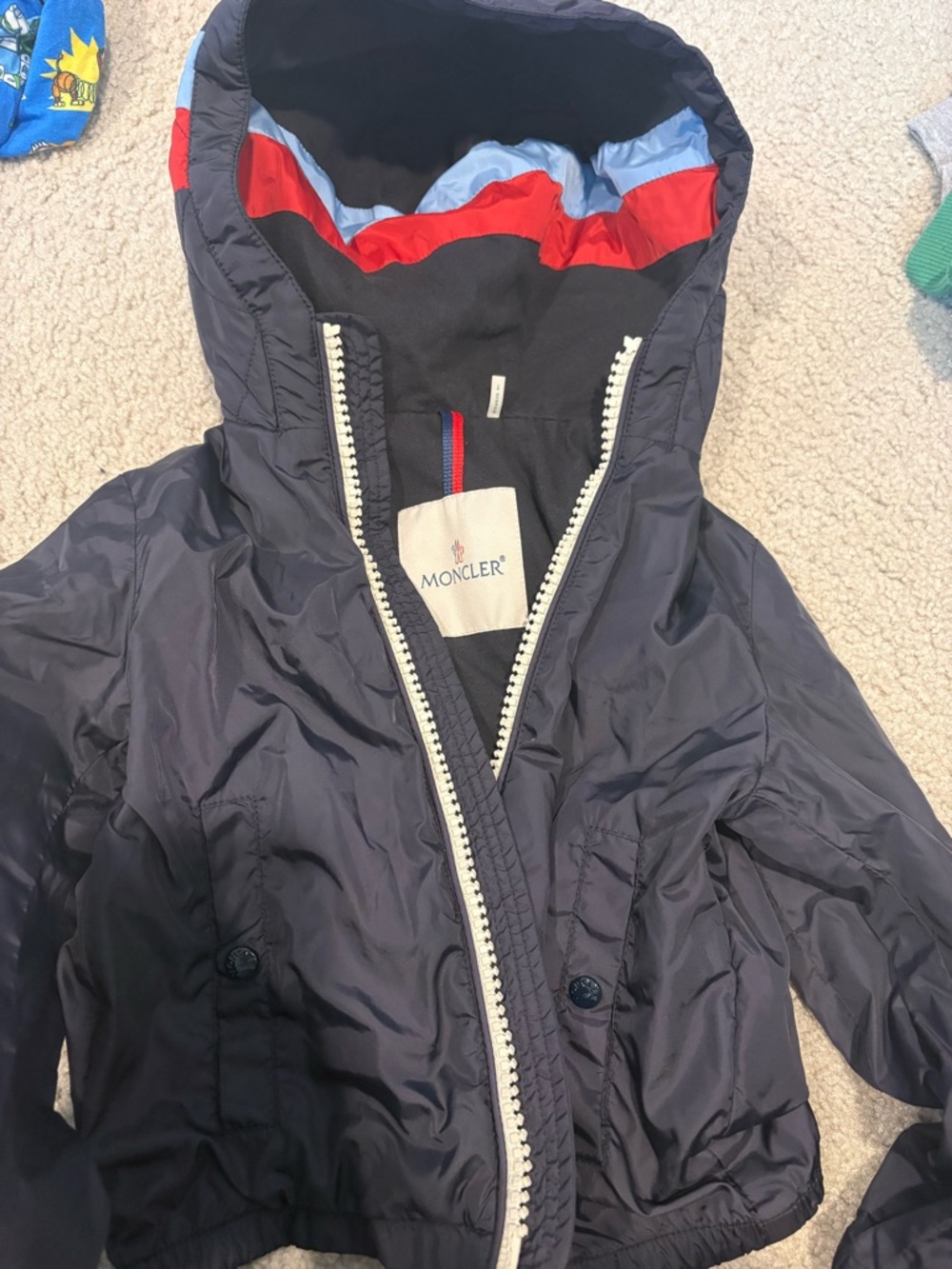 Moncler Navy Jacket with Red & Blue Trim